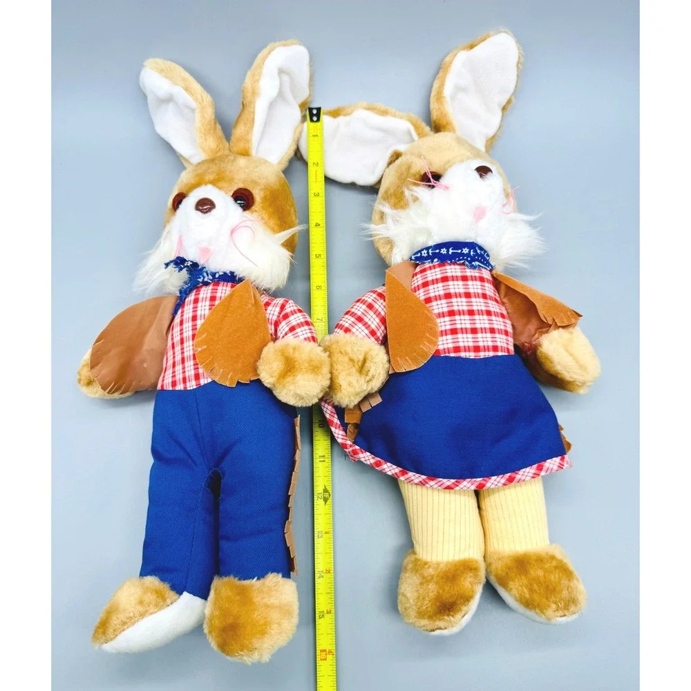 Knickerbocker Cowgirl Cowboy Bunny Rabbit Plush Animals of Distinction 15